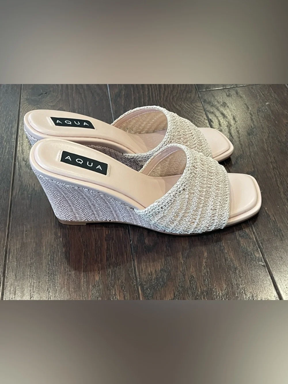 Aqua Areli Wedge Rose Slide Sandal Shoes Women Size 8M NEW